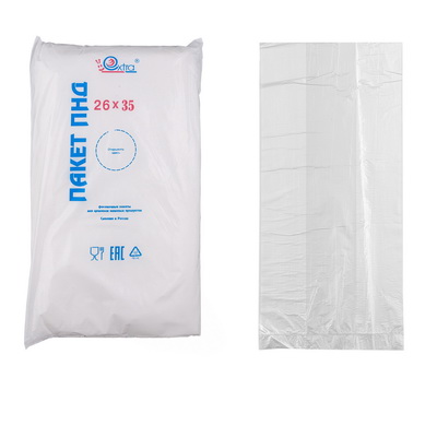 Пакет фасовочный 260х350 мм 950 шт 8 мкм суперпрочный ПРОЗРАЧНЫЙ ПНД в евроблоке