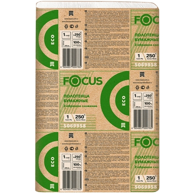 Полотенце бумажное листовое 1-сл 240х215 мм 250 лист/пачке PREMIUM Z-сложения БЕЛОЕ